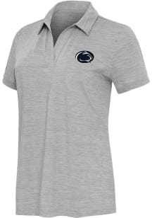Womens Penn State Nittany Lions Grey Antigua Layout Short Sleeve Polo Shirt