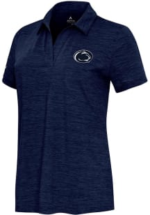 Womens Penn State Nittany Lions Navy Blue Antigua Layout Short Sleeve Polo Shirt