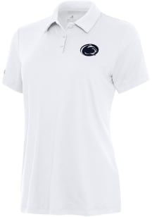 Womens Penn State Nittany Lions White Antigua Reprocess Recycled Short Sleeve Polo Shirt