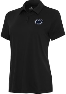 Womens Penn State Nittany Lions Black Antigua Reprocess Recycled Short Sleeve Polo Shirt