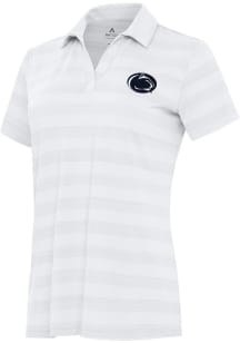 Womens Penn State Nittany Lions White Antigua Tunnel Short Sleeve Polo Shirt