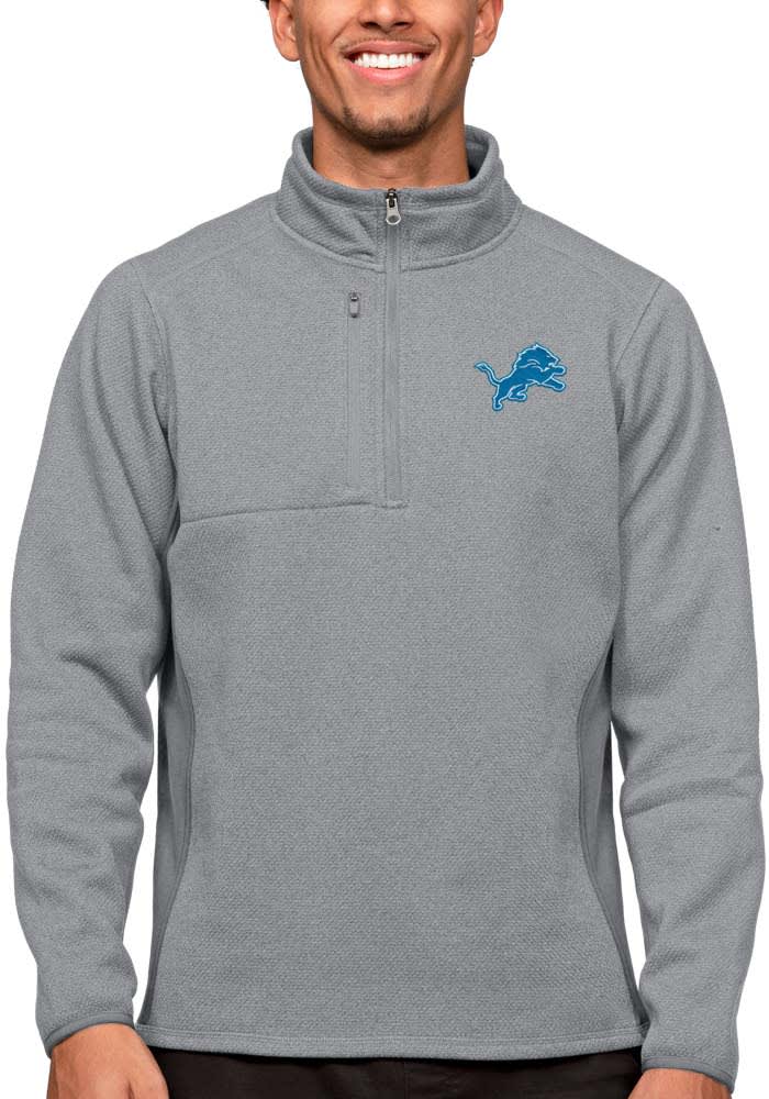 Antigua Detroit Lions Grey Course Medium Weight Jacket, Grey, 100% POLYESTER, Size 4XL, Rally House