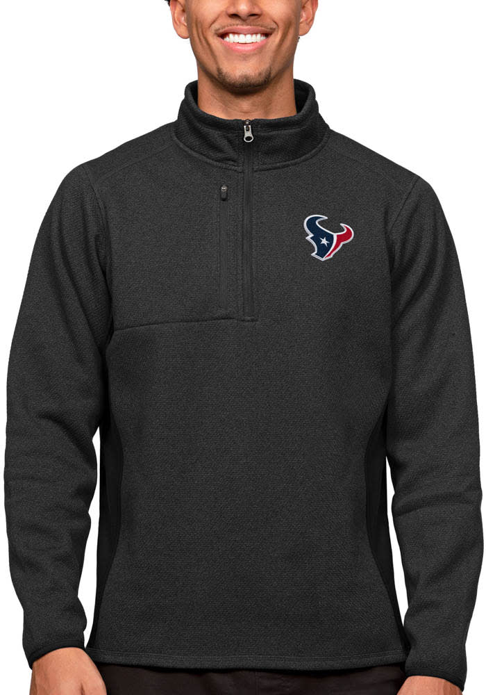 Antigua Houston Texans Black Team Long Sleeve 1/4 Zip Pullover, Black, 100% POLYESTER, Size S, Rally House