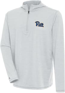 Mens Pitt Panthers Grey Antigua Tidy Qtr Zip Pullover