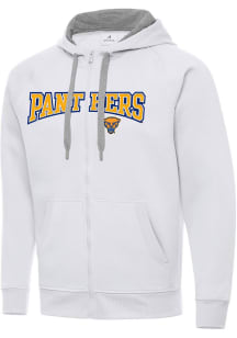 Mens Pitt Panthers White Antigua Split Victory Long Sleeve Full Zip Jacket