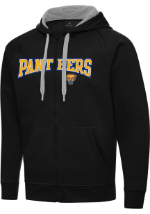 Mens Pitt Panthers Black Antigua Split Victory Long Sleeve Full Zip Jacket