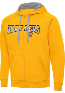 Mens Pitt Panthers Gold Antigua Split Victory Long Sleeve Full Zip Jacket