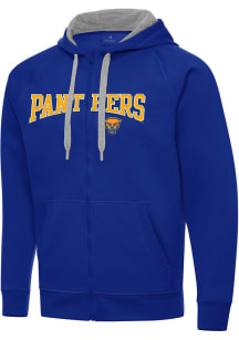 Mens Pitt Panthers Blue Antigua Split Victory Long Sleeve Full Zip Jacket