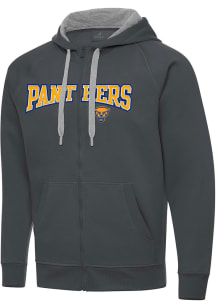 Mens Pitt Panthers Charcoal Antigua Split Victory Long Sleeve Full Zip Jacket