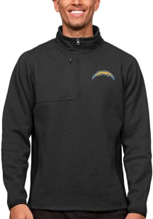 Antigua Los Angeles Chargers Mens Black Course Long Sleeve 1/4 Zip Pullover
