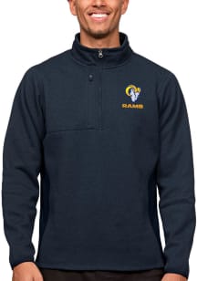 Antigua Los Angeles Rams Mens Navy Blue Course Long Sleeve 1/4 Zip Pullover