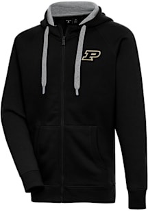 Antigua Purdue Boilermakers Mens Black Victory Long Sleeve Full Zip Jacket