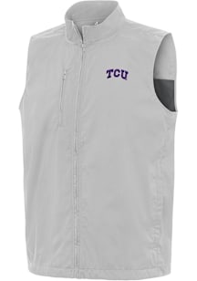 Antigua TCU Horned Frogs Mens Grey Brisk Sleeveless Jacket