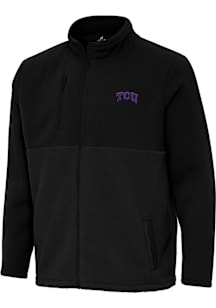 Antigua TCU Horned Frogs Mens Black Daily Fused Medium Weight Jacket