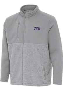Antigua TCU Horned Frogs Mens Grey Daily Fused Medium Weight Jacket