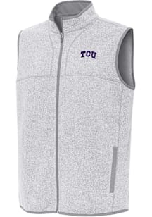Antigua TCU Horned Frogs Mens Grey Fortune Sleeveless Jacket