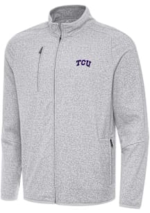 Antigua TCU Horned Frogs Mens Grey Hold Up Light Weight Jacket