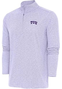 Antigua TCU Horned Frogs Mens Lavender Hunk Long Sleeve Qtr Zip Pullover