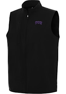 Antigua TCU Horned Frogs Mens Black Regard Sleeveless Jacket