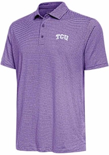 Antigua TCU Horned Frogs Mens Purple Scheme Short Sleeve Polo