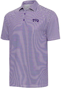 Antigua TCU Horned Frogs Mens Purple Skills Short Sleeve Polo