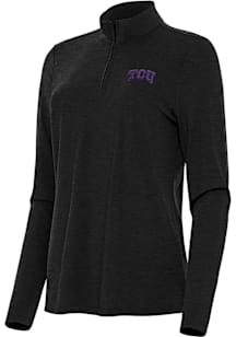 Antigua TCU Horned Frogs Womens Black Bright Qtr Zip