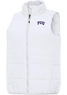 Antigua TCU Horned Frogs Womens White Experience Vest