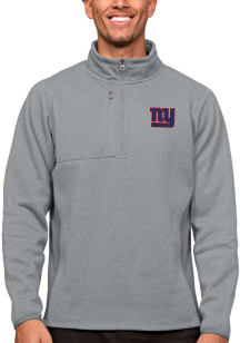 Antigua New York Giants Mens Grey Course Long Sleeve 1/4 Zip Pullover