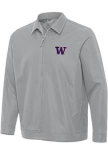 Antigua Washington Huskies Mens Grey Pivot Light Weight Jacket