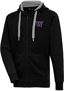 Antigua Washington Huskies Mens Black Victory Long Sleeve Full Zip Jacket