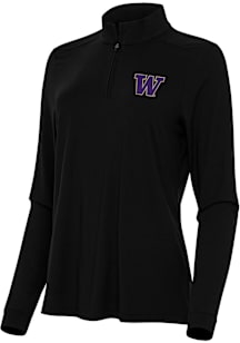 Antigua Washington Huskies Womens Black Intent Qtr Zip
