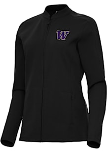 Antigua Washington Huskies Womens Black Regard Light Weight Jacket