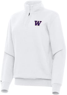Antigua Washington Huskies Womens White Victory Qtr Zip