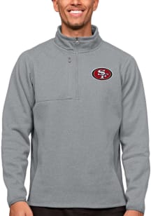 Antigua San Francisco 49ers Mens Grey Course Long Sleeve 1/4 Zip Pullover