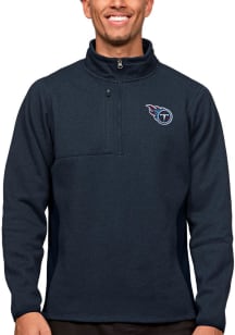 Antigua Tennessee Titans Mens Navy Blue Course Long Sleeve 1/4 Zip Pullover