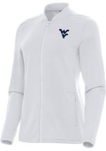 Antigua West Virginia Mountaineers Womens White Continual Light Weight Jacket