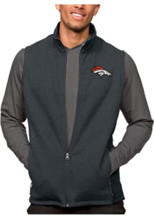 Antigua Denver Broncos Mens Charcoal Course Sleeveless Jacket