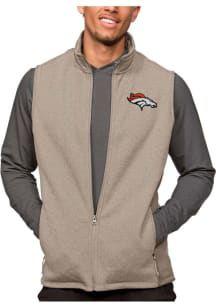 Antigua Denver Broncos Mens Oatmeal Course Sleeveless Jacket
