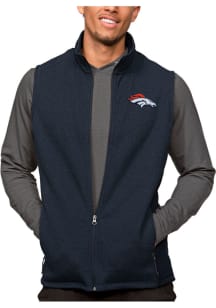 Antigua Denver Broncos Mens Navy Blue Course Sleeveless Jacket