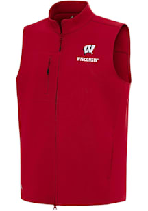 Antigua Wisconsin Badgers Mens Red Demand Sleeveless Jacket