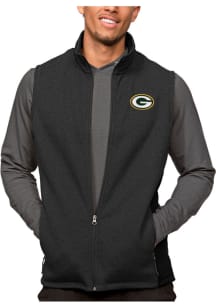 Antigua Green Bay Packers Mens Black Course Sleeveless Jacket