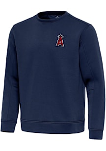 Antigua Los Angeles Angels Mens Navy Blue Relevant Long Sleeve Crew Sweatshirt