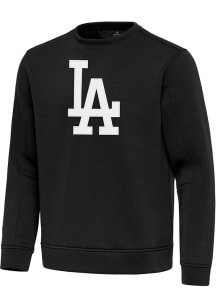 Antigua Los Angeles Dodgers Mens Black Full Front Relevant Long Sleeve Crew Sweatshirt
