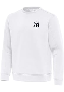 Antigua New York Yankees Mens White Relevant Long Sleeve Crew Sweatshirt