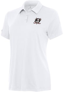 Antigua Anaheim Ducks Womens White Reprocess Recycled Short Sleeve Polo Shirt