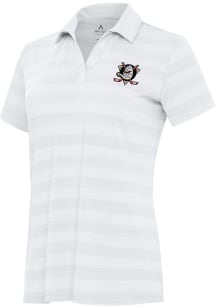 Antigua Anaheim Ducks Womens White Tunnel Short Sleeve Polo Shirt