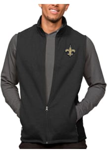 Antigua New Orleans Saints Mens Black Course Sleeveless Jacket