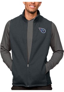 Antigua Tennessee Titans Mens Charcoal Course Sleeveless Jacket
