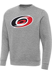 Antigua Carolina Hurricanes Mens Grey Full Front Victory Big and Tall Crew Sweatshirt