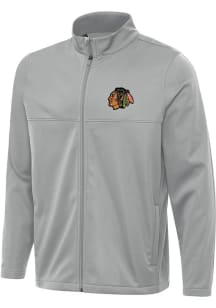 Antigua Chicago Blackhawks Mens Grey Links 2 Light Weight Jacket